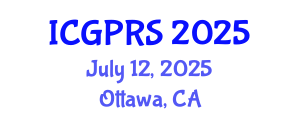 International Conference on Geomatics, Photogrammetry and Remote Sensing (ICGPRS) July 12, 2025 - Ottawa, Canada