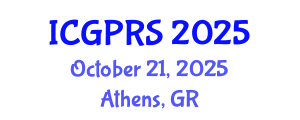 International Conference on Geomatics, Photogrammetry and Remote Sensing (ICGPRS) October 21, 2025 - Athens, Greece