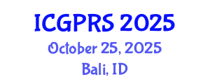 International Conference on Geomatics, Photogrammetry and Remote Sensing (ICGPRS) October 25, 2025 - Bali, Indonesia