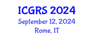 International Conference on Geoscience and Remote Sensing (ICGRS) September 12, 2024 - Rome, Italy