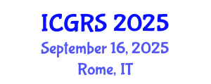 International Conference on Geoscience and Remote Sensing (ICGRS) September 16, 2025 - Rome, Italy