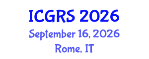 International Conference on Geoscience and Remote Sensing (ICGRS) September 16, 2026 - Rome, Italy