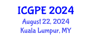 International Conference on Geosciences and Petroleum Engineering (ICGPE) August 22, 2024 - Kuala Lumpur, Malaysia