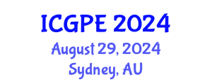 International Conference on Geosciences and Petroleum Engineering (ICGPE) August 29, 2024 - Sydney, Australia