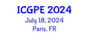 International Conference on Geosciences and Petroleum Engineering (ICGPE) July 18, 2024 - Paris, France