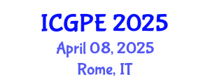 International Conference on Geosciences and Petroleum Engineering (ICGPE) April 08, 2025 - Rome, Italy