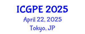 International Conference on Geosciences and Petroleum Engineering (ICGPE) April 22, 2025 - Tokyo, Japan