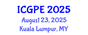 International Conference on Geosciences and Petroleum Engineering (ICGPE) August 23, 2025 - Kuala Lumpur, Malaysia