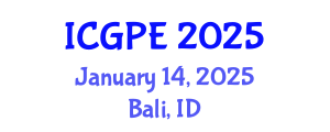 International Conference on Geosciences and Petroleum Engineering (ICGPE) January 14, 2025 - Bali, Indonesia