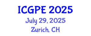 International Conference on Geosciences and Petroleum Engineering (ICGPE) July 29, 2025 - Zurich, Switzerland
