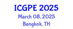 International Conference on Geosciences and Petroleum Engineering (ICGPE) March 08, 2025 - Bangkok, Thailand