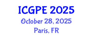 International Conference on Geosciences and Petroleum Engineering (ICGPE) October 28, 2025 - Paris, France