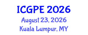 International Conference on Geosciences and Petroleum Engineering (ICGPE) August 23, 2026 - Kuala Lumpur, Malaysia