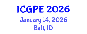 International Conference on Geosciences and Petroleum Engineering (ICGPE) January 14, 2026 - Bali, Indonesia