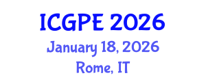 International Conference on Geosciences and Petroleum Engineering (ICGPE) January 18, 2026 - Rome, Italy
