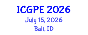 International Conference on Geosciences and Petroleum Engineering (ICGPE) July 15, 2026 - Bali, Indonesia