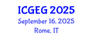 International Conference on Geotechnical Engineering and Geomechanics (ICGEG) September 16, 2025 - Rome, Italy