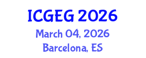 International Conference on Geotechnical Engineering and Geomechanics (ICGEG) March 04, 2026 - Barcelona, Spain