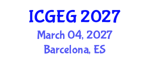 International Conference on Geotechnical Engineering and Geomechanics (ICGEG) March 04, 2027 - Barcelona, Spain
