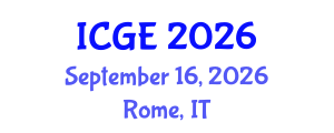 International Conference on Geotechnical Engineering (ICGE) September 16, 2026 - Rome, Italy