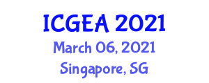 International Conference on Green Energy and Applications (ICGEA) March 06, 2021 - Singapore, Singapore