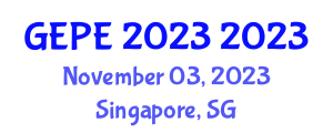 International Conference on Green Energy and Power Engineering (GEPE 2023) November 03, 2023 - Singapore, Singapore International Conference on Green Energy and Power Engineering (GEPE 2023) November 03, 2023 - Singapore, Singapore