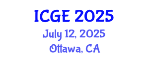 International Conference on Green Energy (ICGE) July 12, 2025 - Ottawa, Canada