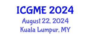 International Conference on Green Manufacturing Engineering (ICGME) August 22, 2024 - Kuala Lumpur, Malaysia