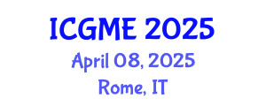 International Conference on Green Manufacturing Engineering (ICGME) April 08, 2025 - Rome, Italy
