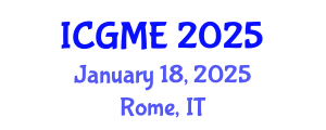 International Conference on Green Manufacturing Engineering (ICGME) January 18, 2025 - Rome, Italy