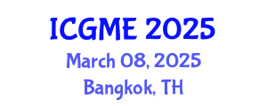 International Conference on Green Manufacturing Engineering (ICGME) March 08, 2025 - Bangkok, Thailand