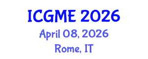 International Conference on Green Manufacturing Engineering (ICGME) April 08, 2026 - Rome, Italy