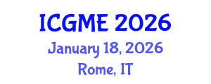 International Conference on Green Manufacturing Engineering (ICGME) January 18, 2026 - Rome, Italy