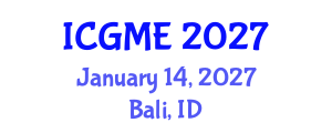 International Conference on Green Manufacturing Engineering (ICGME) January 14, 2027 - Bali, Indonesia International Conference on Green Manufacturing Engineering (ICGME) January 14, 2027 - Bali, Indonesia