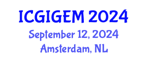 International Conference on Groundwater Investigations, Groundwater Exploitation and Management (ICGIGEM) September 12, 2024 - Amsterdam, Netherlands