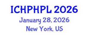 International Conference on Health Politics, Healthcare Policy and Law (ICHPHPL) January 28, 2026 - New York, United States