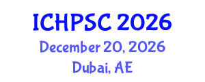 International Conference on Health Psychology, Stress and Coping (ICHPSC) December 20, 2026 - Dubai, United Arab Emirates International Conference on Health Psychology, Stress and Coping (ICHPSC) December 20, 2026 - Dubai, United Arab Emirates