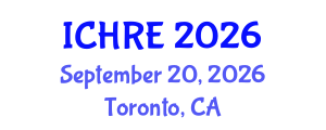 International Conference on Human Reproduction and Embryology (ICHRE) September 20, 2026 - Toronto, Canada International Conference on Human Reproduction and Embryology (ICHRE) September 20, 2026 - Toronto, Canada
