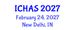 International Conference on Humanitarian Aid and Service (ICHAS) February 24, 2027 - New Delhi, India International Conference on Humanitarian Aid and Service (ICHAS) February 24, 2027 - New Delhi, India