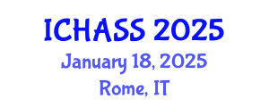 International Conference on Humanities, Administrative and Social Sciences (ICHASS) January 18, 2025 - Rome, Italy