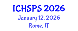 International Conference on Humanities, Social and Political Sciences (ICHSPS) January 12, 2026 - Rome, Italy International Conference on Humanities, Social and Political Sciences (ICHSPS) January 12, 2026 - Rome, Italy