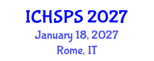 International Conference on Humanities, Social and Political Sciences (ICHSPS) January 18, 2027 - Rome, Italy International Conference on Humanities, Social and Political Sciences (ICHSPS) January 18, 2027 - Rome, Italy