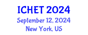 International Conference on Hydrogen Energy and Technologies (ICHET) September 12, 2024 - New York, United States