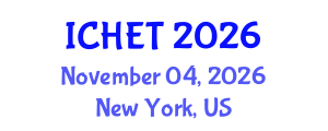International Conference on Hydrogen Energy and Technologies (ICHET) November 04, 2026 - New York, United States International Conference on Hydrogen Energy and Technologies (ICHET) November 04, 2026 - New York, United States