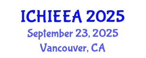 International Conference on Hydrogen Infrastructures for Energy Engineering Applications (ICHIEEA) September 23, 2025 - Vancouver, Canada