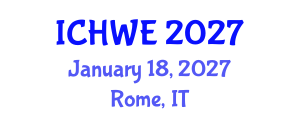 International Conference on Hydroinformatics and Water Engineering (ICHWE) January 18, 2027 - Rome, Italy International Conference on Hydroinformatics and Water Engineering (ICHWE) January 18, 2027 - Rome, Italy