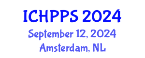 International Conference on Hydropower Plants and Power Systems (ICHPPS) September 12, 2024 - Amsterdam, Netherlands