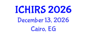 International Conference on Hyperspectral Imaging and Remote Sensing (ICHIRS) December 13, 2026 - Cairo, Egypt International Conference on Hyperspectral Imaging and Remote Sensing (ICHIRS) December 13, 2026 - Cairo, Egypt