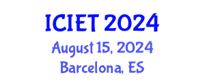 International Conference on Imaging Engineering and Technology (ICIET) August 15, 2024 - Barcelona, Spain