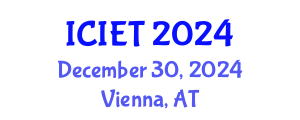 International Conference on Imaging Engineering and Technology (ICIET) December 30, 2024 - Vienna, Austria